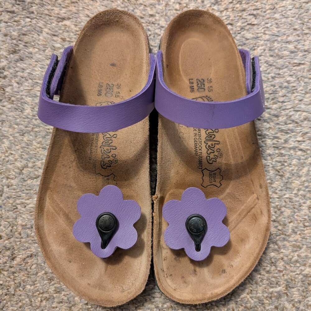Birkenstock Purple Flower Toe-Post Sandals